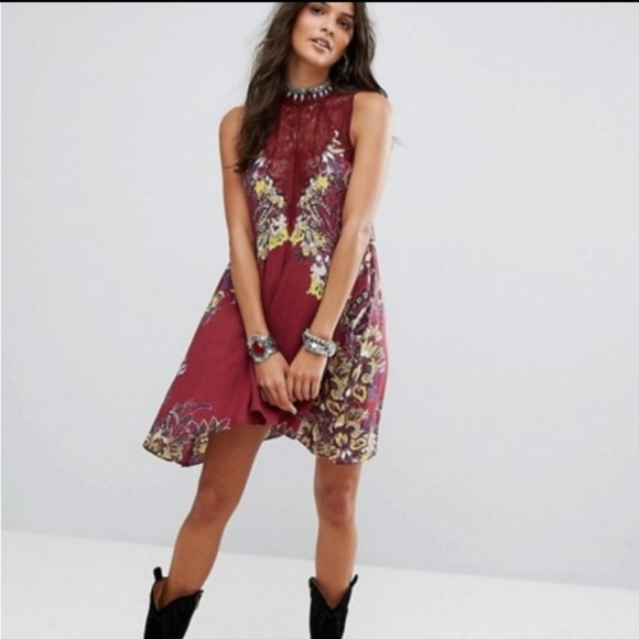 Free People Intimately Marsha Wine dress - Picture 2 of 12